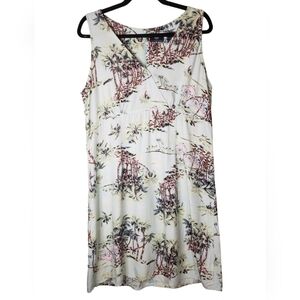 Crazy Horse a Liz Claiborne Company Vintage 90's Tropical V-Neck Dress Size 14